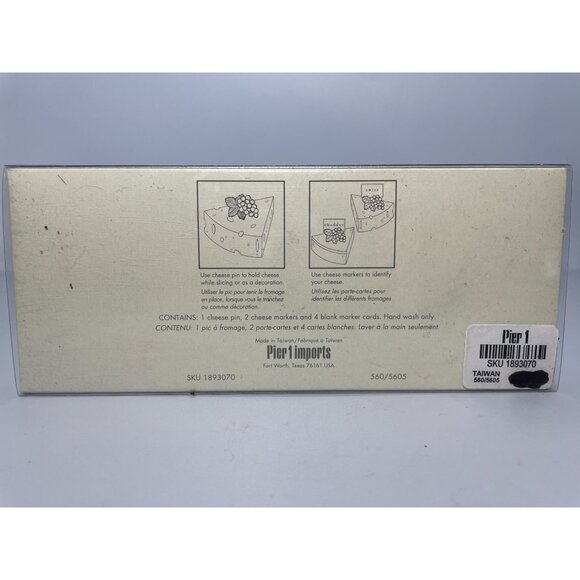 Pier 1 Cheese Service Set Aluminum New serving NWT party Charcuterie NOS grape - Picture 3 of 3